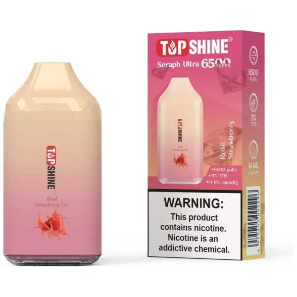 A Rose Strawberry Topshine Ultra 6500 by Vape4Less.