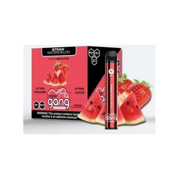 A Straw Watermelon Gang XL e-liquid vape by Vape4Less.