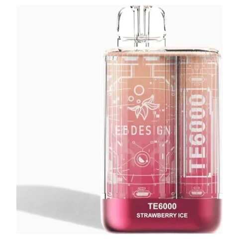 A 3ml Strawberry Ice EB TE6000 disposable vape flavor by Vape4Less.