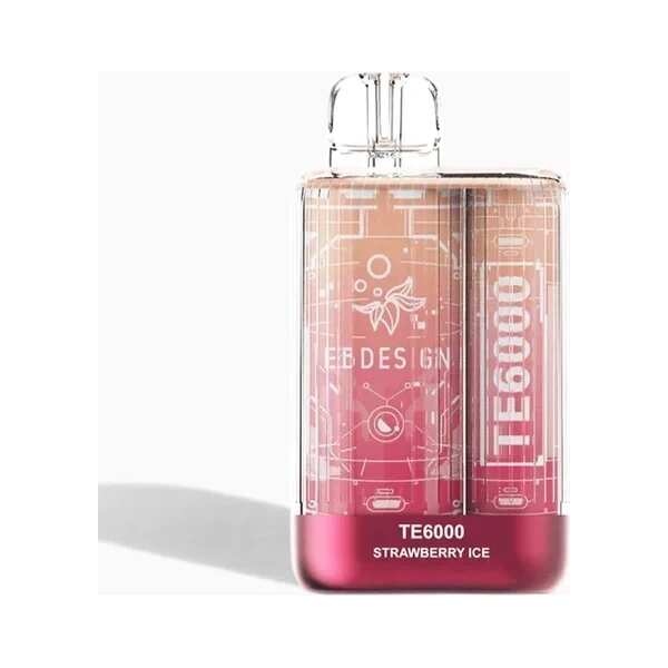 A 3ml Strawberry Ice EB TE6000 disposable vape flavor by Vape4Less.
