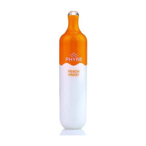 A 8ml Peach Frost Phyre 3000 e-liquid vape by Vape4Less.