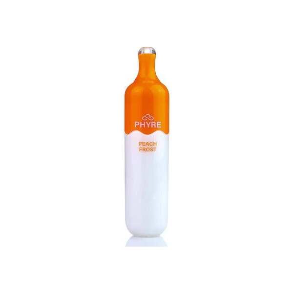 A 8ml Peach Frost Phyre 3000 e-liquid vape by Vape4Less.