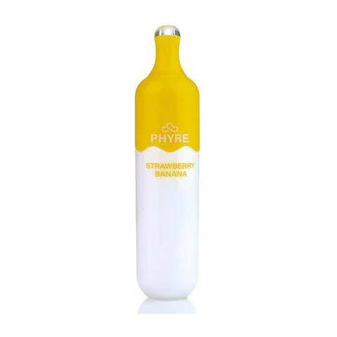 A 8ml Strawberry Banana Phyre 3000 e-liquid vape by Vape4Less.