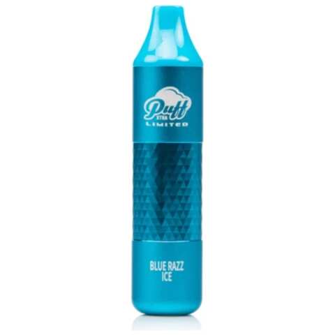 A 8ml Blue Razz Ice Puff Xtra Limited e-liquid vape by Vape4Less.