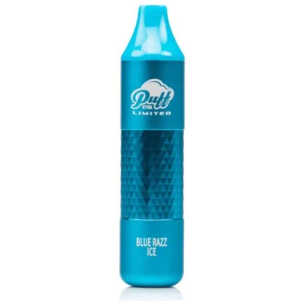 A 8ml Blue Razz Ice Puff Xtra Limited e-liquid vape by Vape4Less.