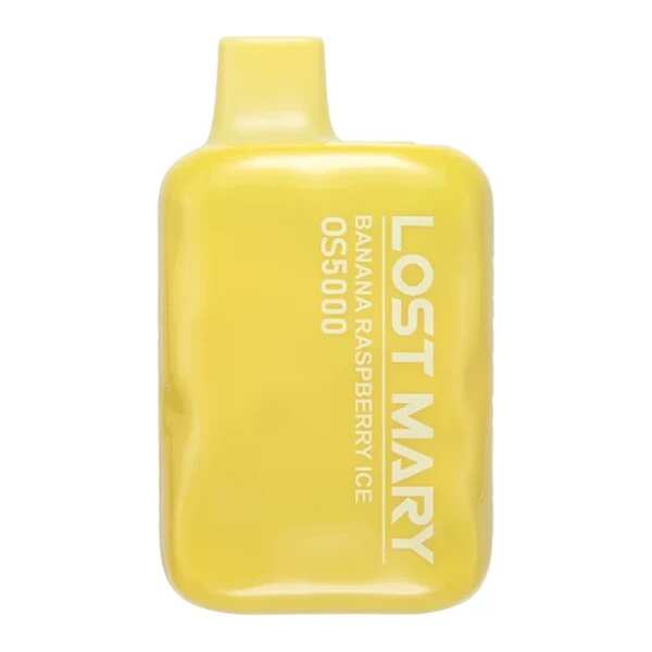 A Banana Raspberry Ice Lost Mary OS5000 e-liquid vape by Vape4Less.