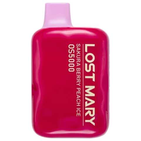 A Sakura Berry Peach Ice Lost Mary OS5000 e-liquid vape by Vape4Less.