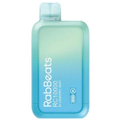 A 18ml Blueberry Mint RabBeats RC10000 e-liquid vape by Vape4Less.