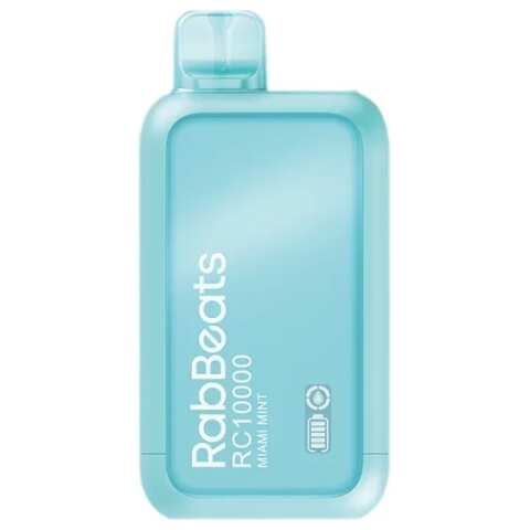 A 18ml Miami Mint RabBeats RC10000 e-liquid vape by Vape4Less.