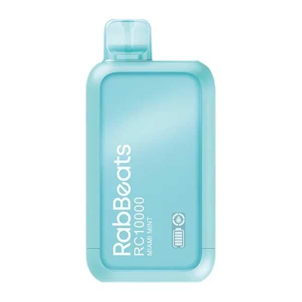 A 18ml Miami Mint RabBeats RC10000 e-liquid vape by Vape4Less.