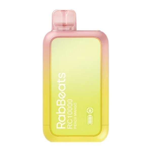 A 18ml Peach Mango RabBeats RC10000 e-liquid vape by Vape4Less.
