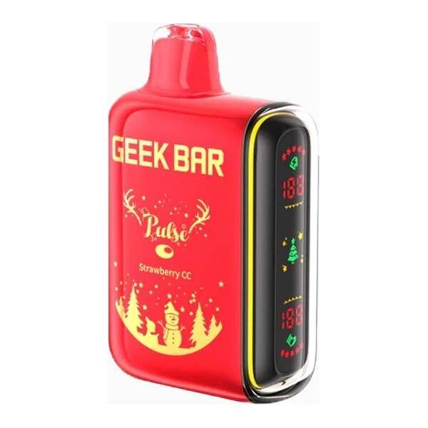 A 16ml Strawberry CC Geek Bar Pulse by Vape4Less.