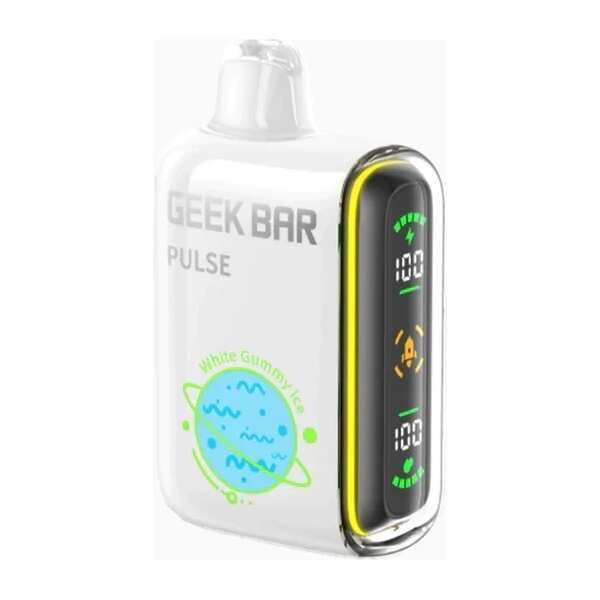 A 16ml White Gummy Ice Geek Bar Pulse by Vape4Less.