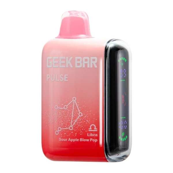 A 16ml Sour Apple Blow Pop Geek Bar Pulse by Vape4Less.