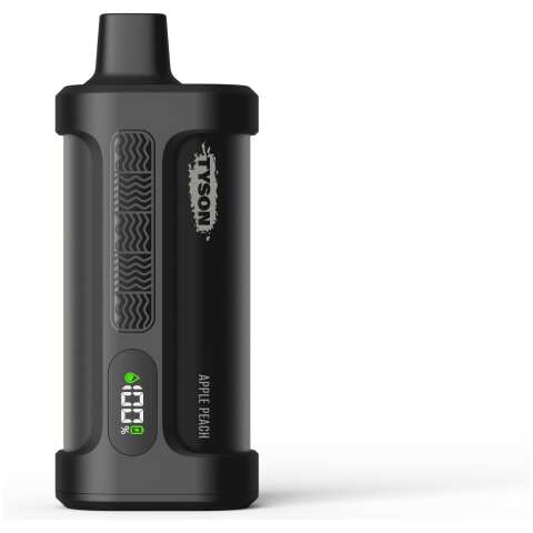 A 14ml Apple Peach Tyson Iron Mike 15000 by Vape4Less.
