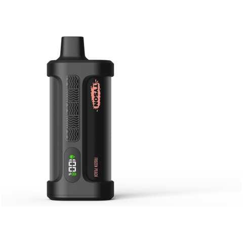 A 14ml Frozen Peach Tyson Iron Mike 15000 by Vape4Less.