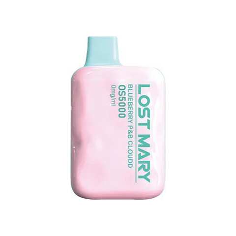 A Blue Cotton Candy Lost Mary OS5000 Zero Nic e-liquid vape by Vape4Less.
