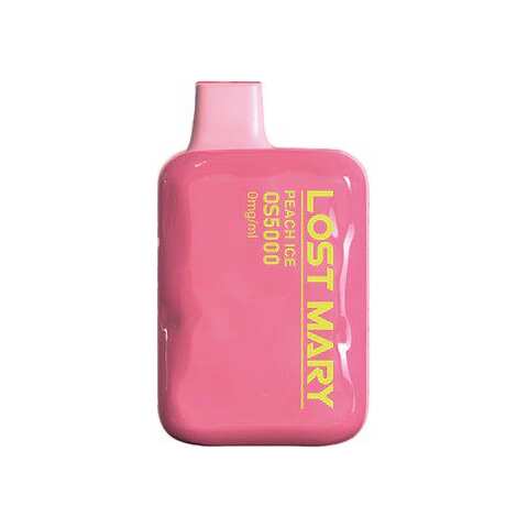 A Peach Ice Lost Mary OS5000 Zero Nic e-liquid vape by Vape4Less.