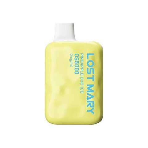 A Pineapple Duo Ice Lost Mary OS5000 Zero Nic e-liquid vape by Vape4Less.