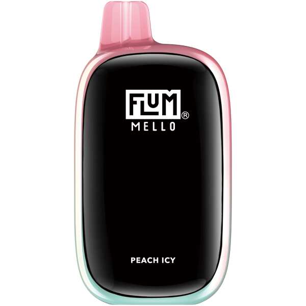 A 15ml Peach Icy Flum Mello 20K e-liquid vape by Vape4Less.