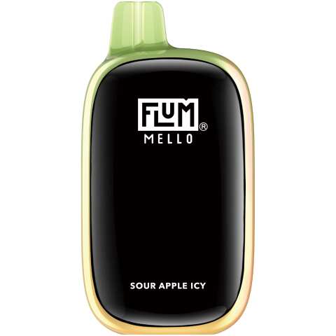 A 15ml Sour Apple Icy Flum Mello 20K e-liquid vape by Vape4Less.