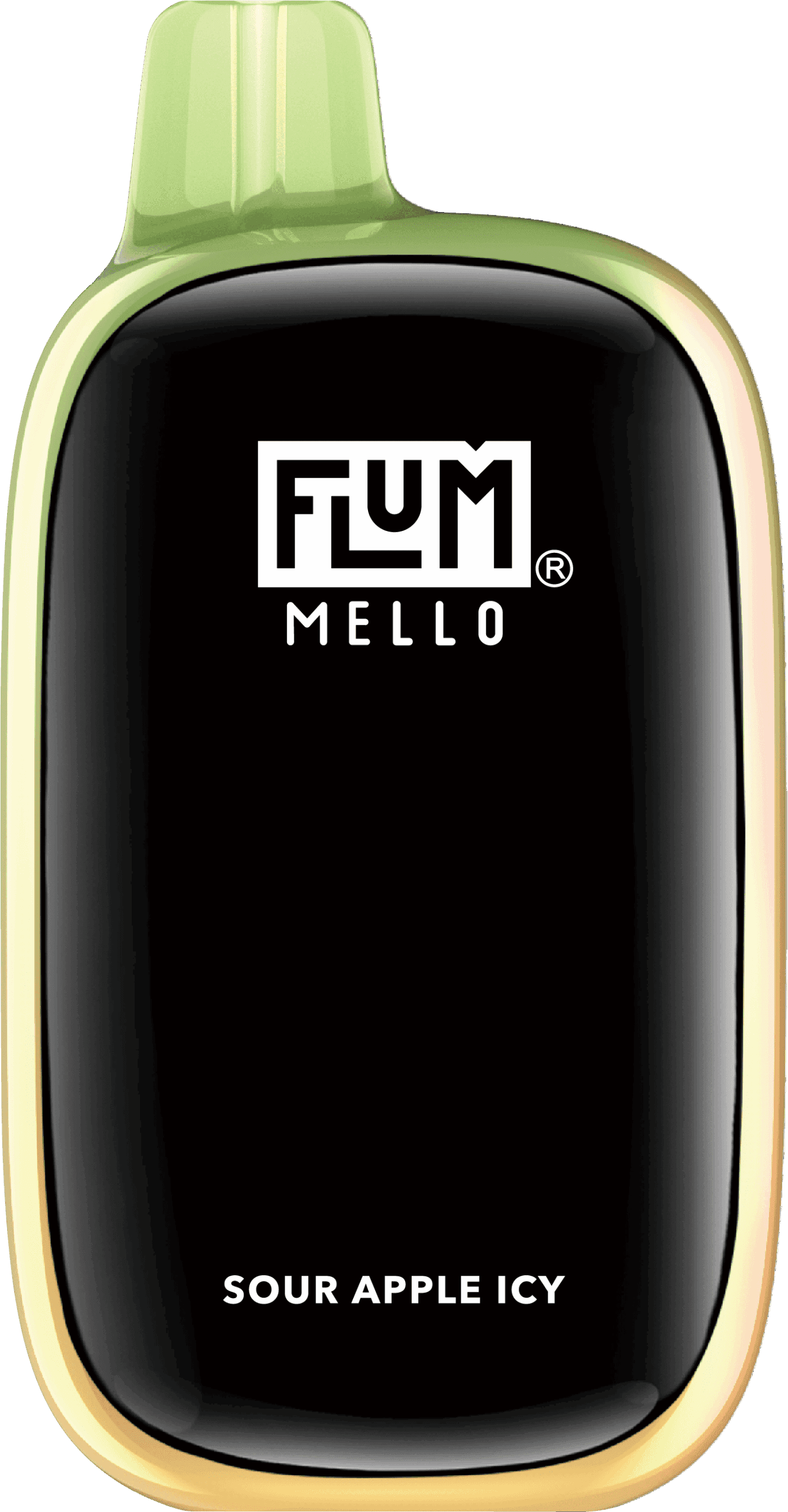 A 15ml Sour Apple Icy Flum Mello 20K e-liquid vape by Vape4Less.