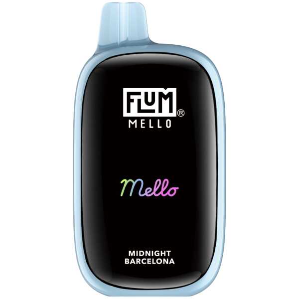 A 15ml Midnight Barcelona Flum Mello 20K e-liquid vape by Vape4Less.