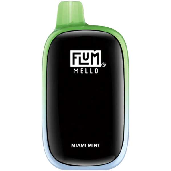 A 15ml Miami Mint Flum Mello 20K e-liquid vape by Vape4Less.