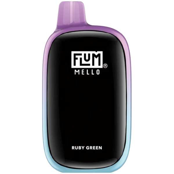 A 15ml Ruby Green Flum Mello 20K e-liquid vape by Vape4Less.