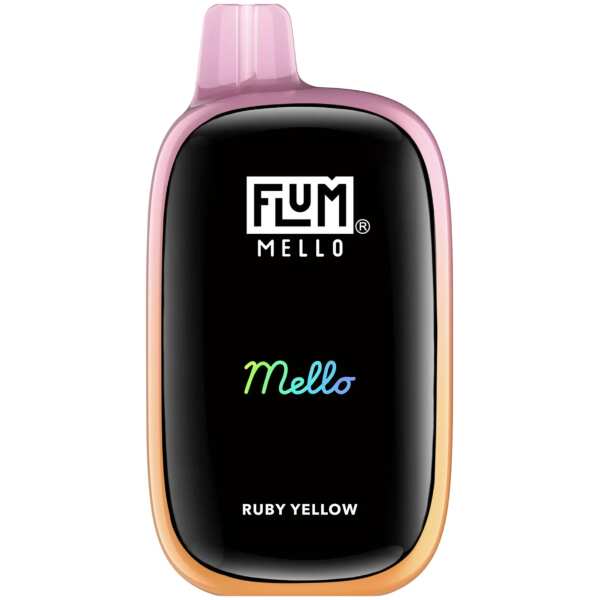 A 15ml Ruby Yellow Flum Mello 20K e-liquid vape by Vape4Less.