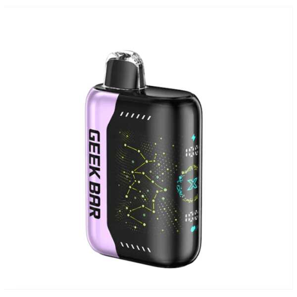 A 18ml Raspberry Peach Lime Geek Bar Pulse X 25k raspberry peach lime flavor e-liquid by Vape4Less.