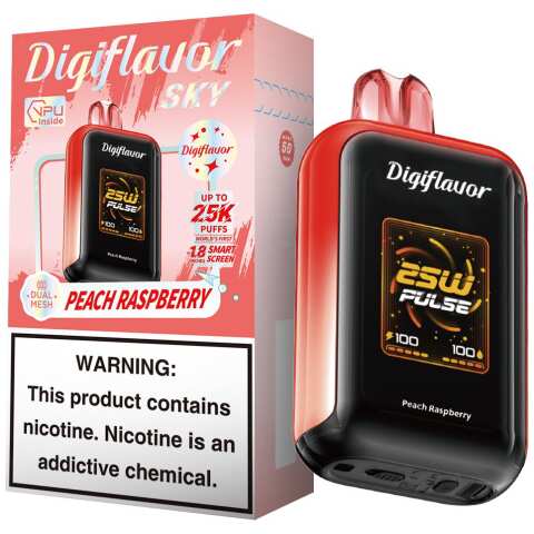 A 16ml Peach Raspberry Digiflavor Sky View 25k by Vape4Less.