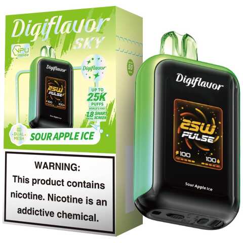 A 16ml Sour Apple Ice Digiflavor Sky View 25k by Vape4Less.