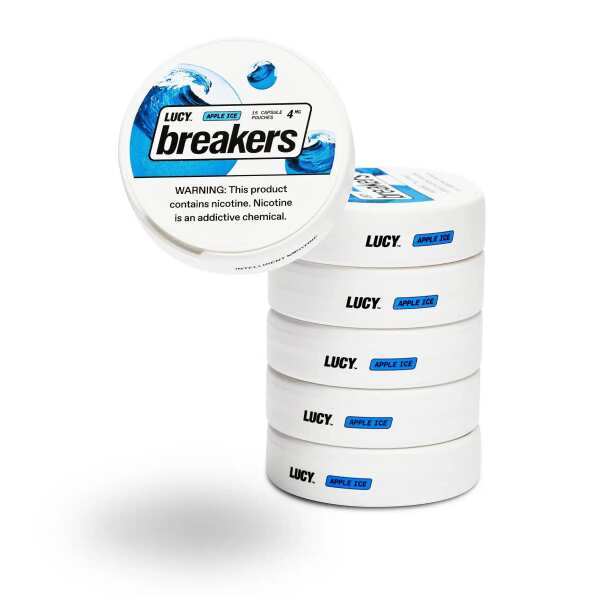 A Lucy Breakers Apple Ice – Nicotine Pouches with Crisp Apple Flavor and Cool Menthol by Vape4Less.