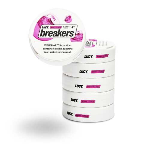 A Lucy Breakers Berry Citrus – Nicotine Pouches with Berry and Citrus Flavor by Vape4Less.