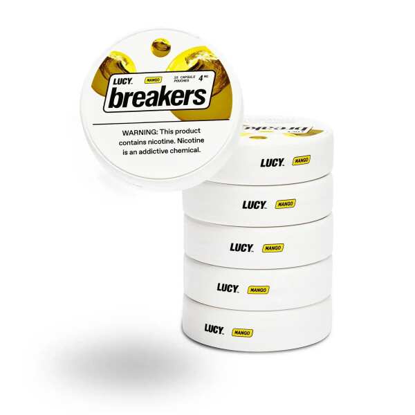 A Lucy Breakers Mango – Nicotine Pouches with Sweet Tropical Mango Flavor by Vape4Less.