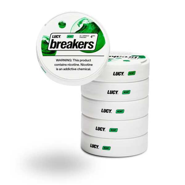 A Lucy Breakers Mint Nicotine Pouches by Vape4Less.