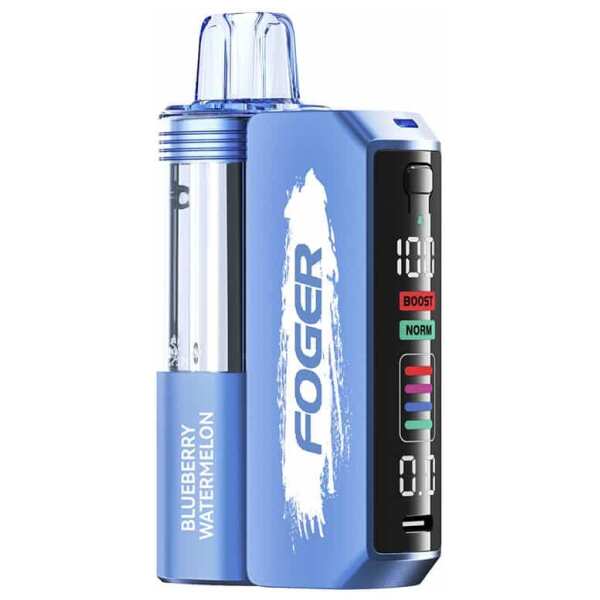 A Blueberry Watermelon Foger Switch Pro Pod 30K featuring blueberry and watermelon flavors. by Vape4Less.