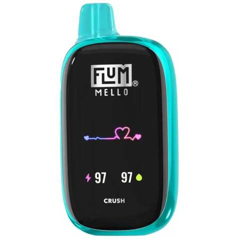A 15ml Crush Flum Mello 20K Valentine's Day Edition featuring juicy fruits, sweet peach, and sour gummy flavors. by Vape4Less.