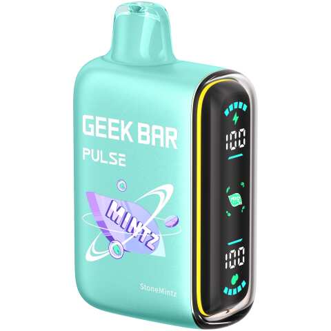 A 16ml Stone Mintz Geek Bar Pulse featuring refreshing cool mint flavor. by Vape4Less.