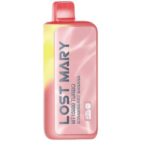 A Strawberry Banana Lost Mary MT15000 Turbo – Smooth & Creamy Fruit Blend by Vape4Less.