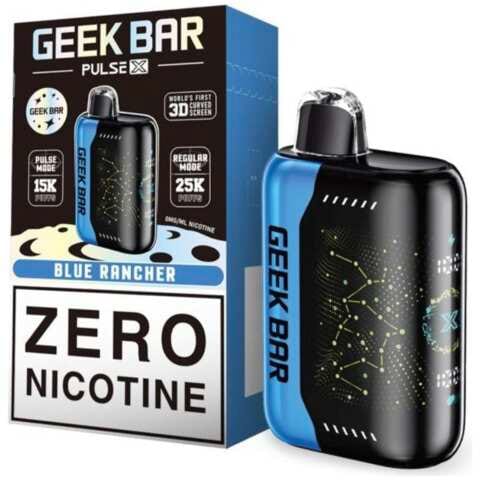 A 18ml Blue Rancher Geek Bar Pulse X 25K Zero Nicotine – Blue Raspberry Candy Vape by Vape4Less.