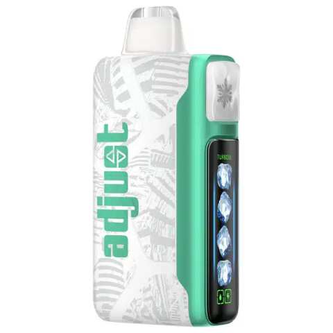A 20ml Miami Mint - Introducing Miami Mint by Adjust MyCool 40K, a refreshing fusion of cool mint and a crisp, icy breeze. This invigorating blend delivers a smooth, frosty vape with a long-lasting, minty freshness. by Vape4Less.