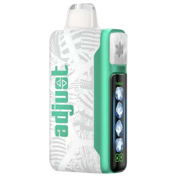 A 20ml Miami Mint - Introducing Miami Mint by Adjust MyCool 40K, a refreshing fusion of cool mint and a crisp, icy breeze. This invigorating blend delivers a smooth, frosty vape with a long-lasting, minty freshness. by Vape4Less.