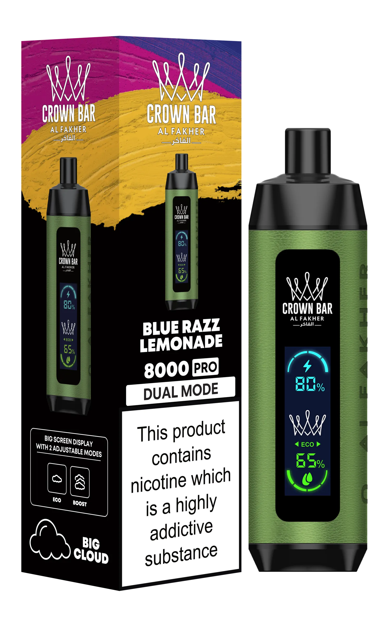 A Blue Razz Lemonade Crown Bar 8000 Pro – Sweet & Tangy Vape by Vape4Less.