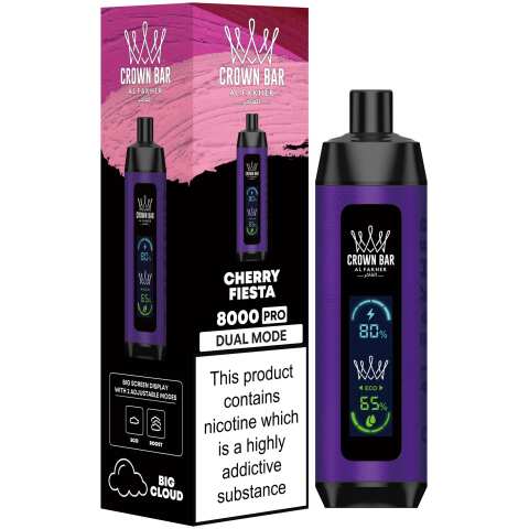 A Cherry Fiesta Al Fakher Crown Bar 8000 Pro – Bold & Juicy Vape by Vape4Less.