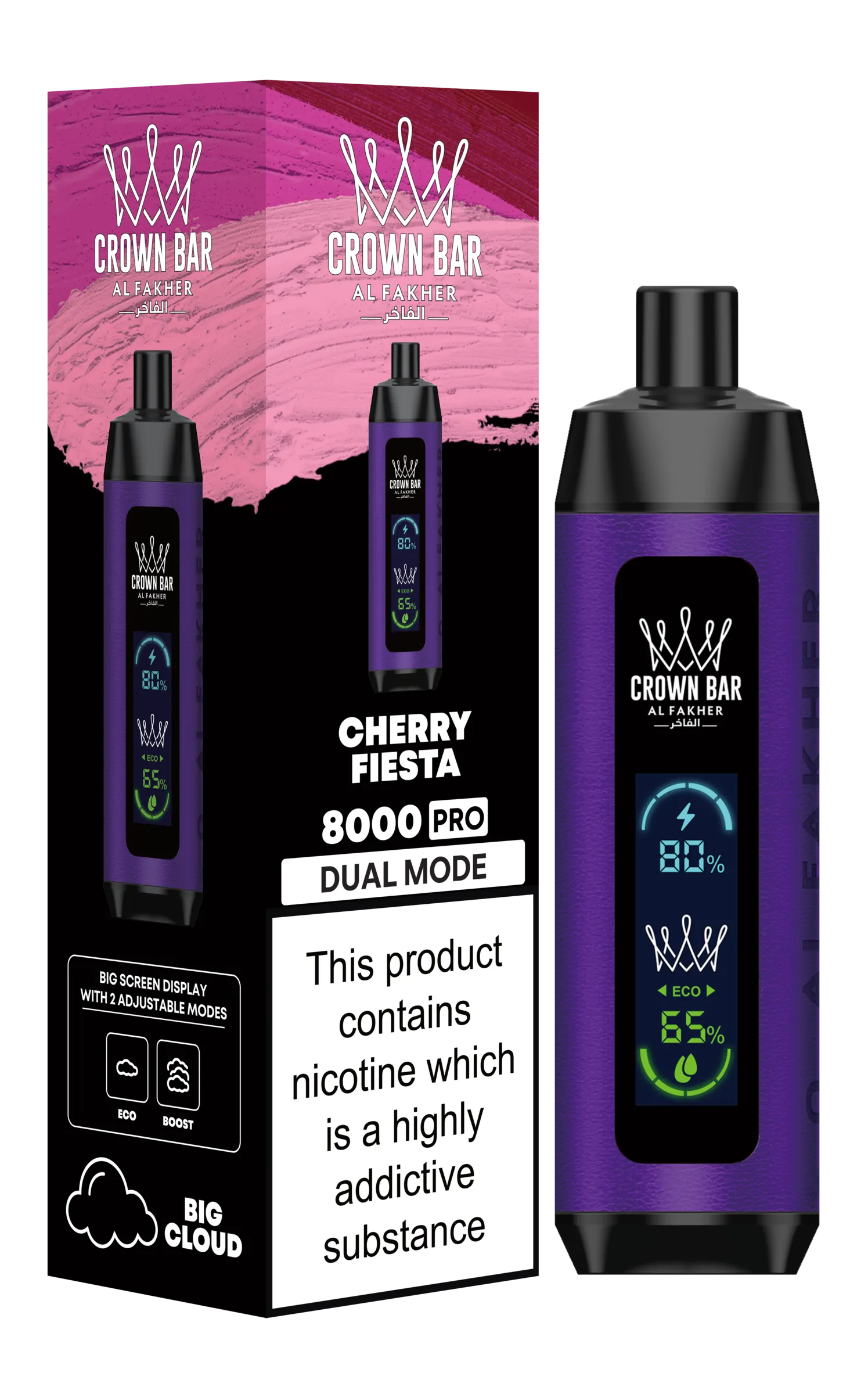 A Cherry Fiesta Al Fakher Crown Bar 8000 Pro – Bold & Juicy Vape by Vape4Less.