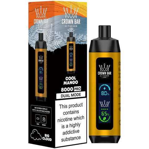 A Cool Mango Crown Bar 8000 Pro – Refreshing Icy Mango Vape by Vape4Less.