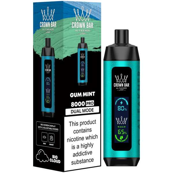 A Gum Mint Al Fakher Crown Bar 8000 Pro – Mint Bubble Gum Vape by Vape4Less.