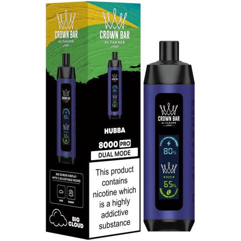 A Hubba Al Fakher Crown Bar 8000 Pro – Bubble Gum Vape by Vape4Less.